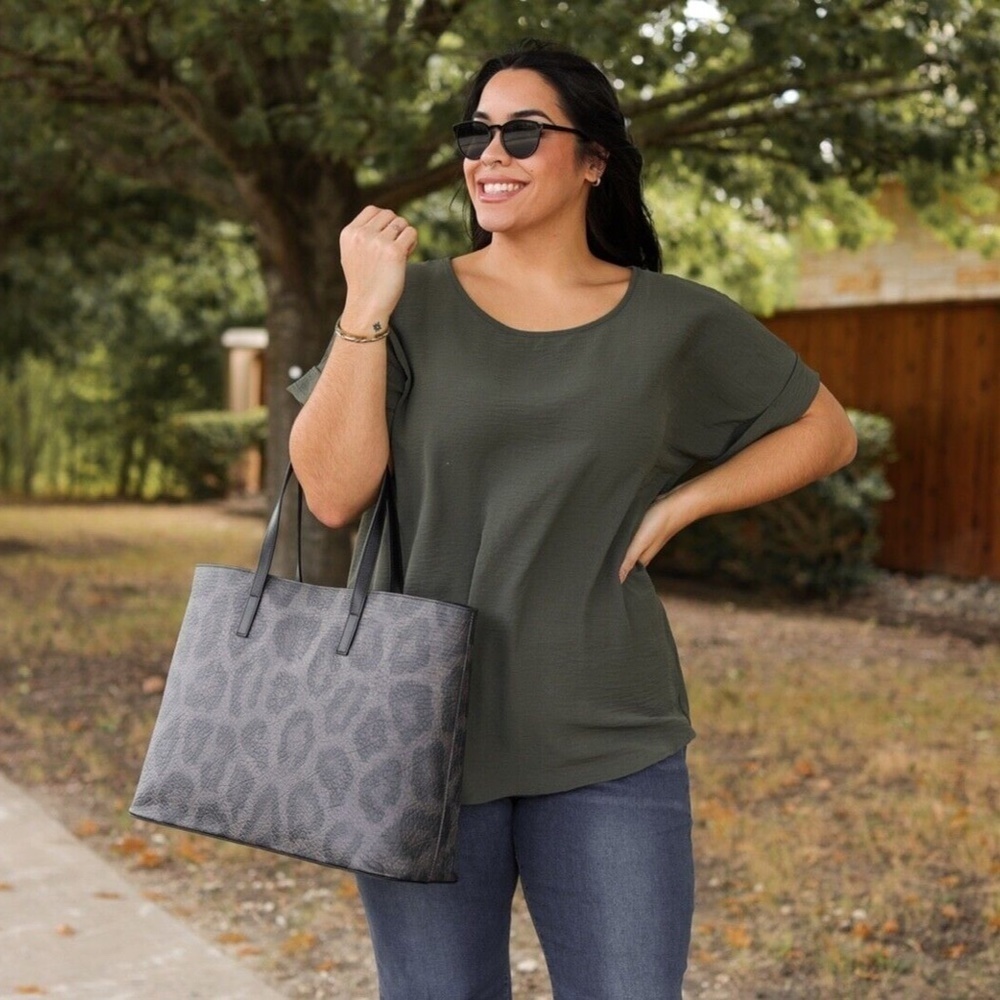 NWT | Leopard 100% Nappa Leather Tote | Large - Picture 2 of 5